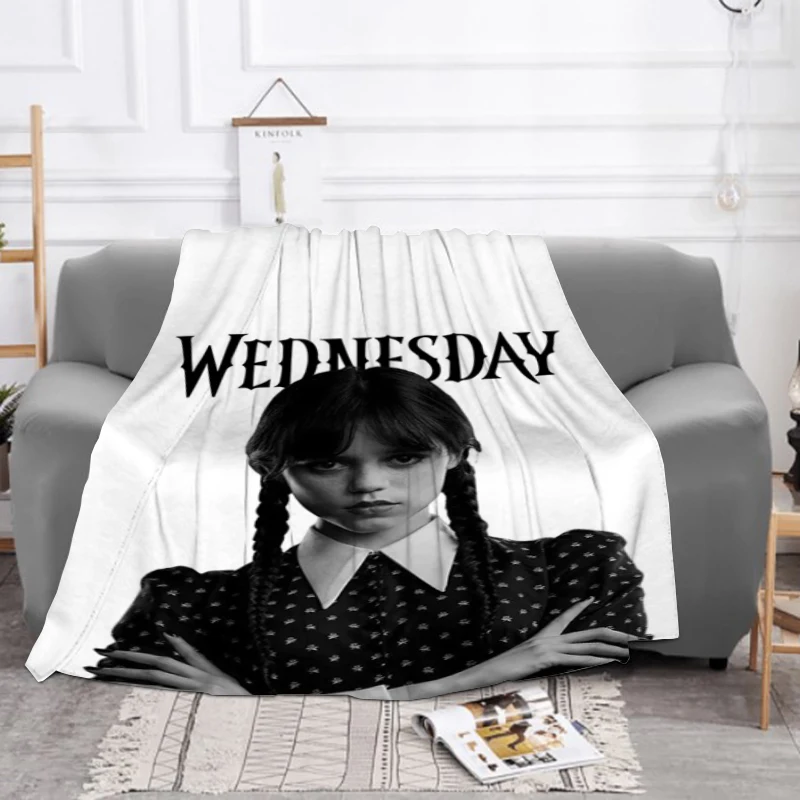 

Sofa Blankets & Throws Fantasy TV Dramas Wednesday Custom Blanket Furry Machine Washable Winter Throw Fluffy Soft Bed Baby Beds