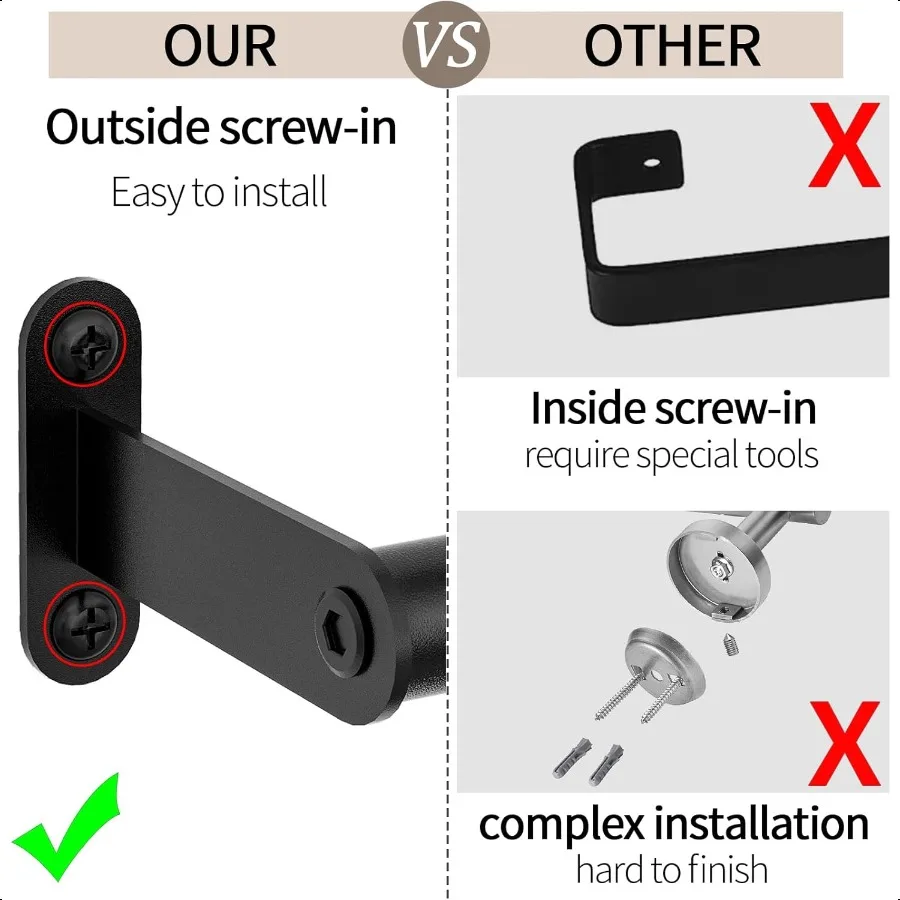 منشفة بار للحمام 30 بوصة ماتي الأسود منشفة رفوف للحمام الحائط اكسسوارات الحمام منشفة فولاذية قضيب واحد
