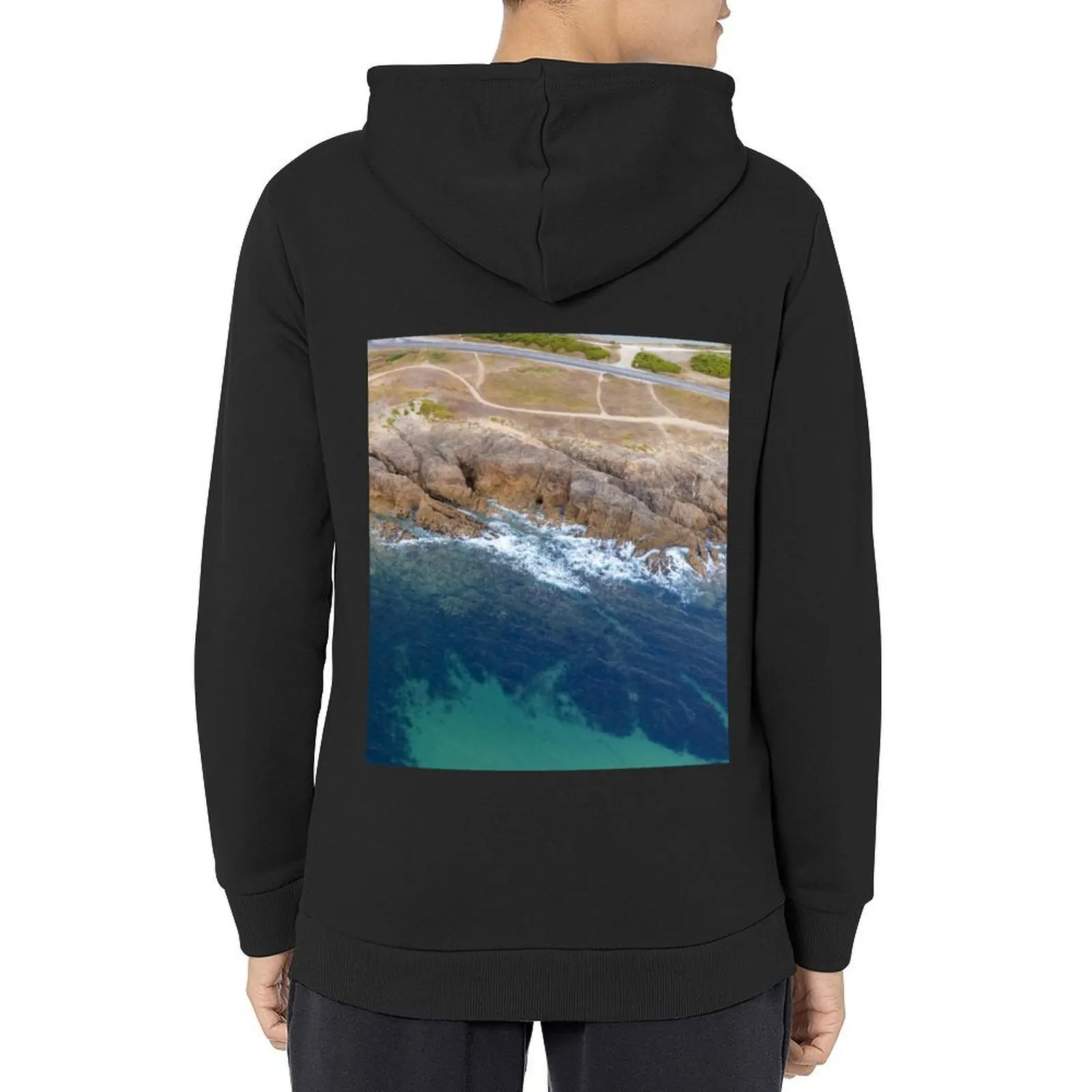 Aerial view of the C?te Sauvage coast Hoodie men's coat mens clothes winter clothes blouse hoodie oversize