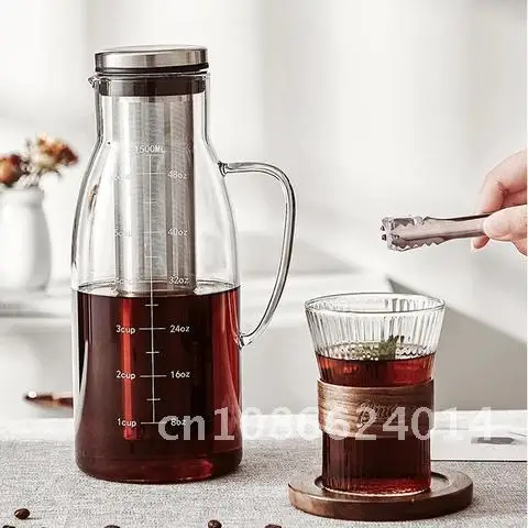 

Brewed Coffee Pot Sealed with Silicone Lid Glass Hand Coffee Filter Stainless Steel Strainer Tea Pot Car Coffee Utensils