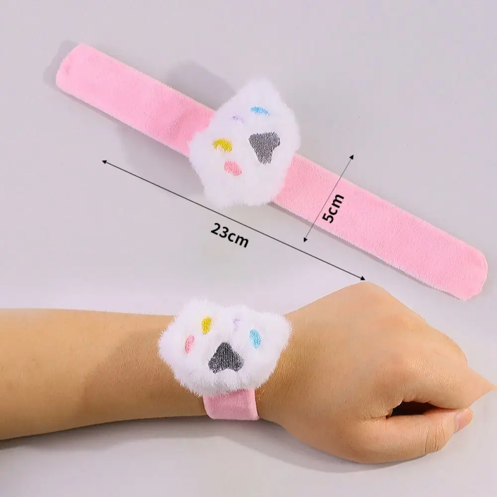 Strawberry Slap Bracelet Series Floret Simulation Plush Doll Slap Bracelet Soft Cat Claws Capybara Plush Wrist Band Home Decor