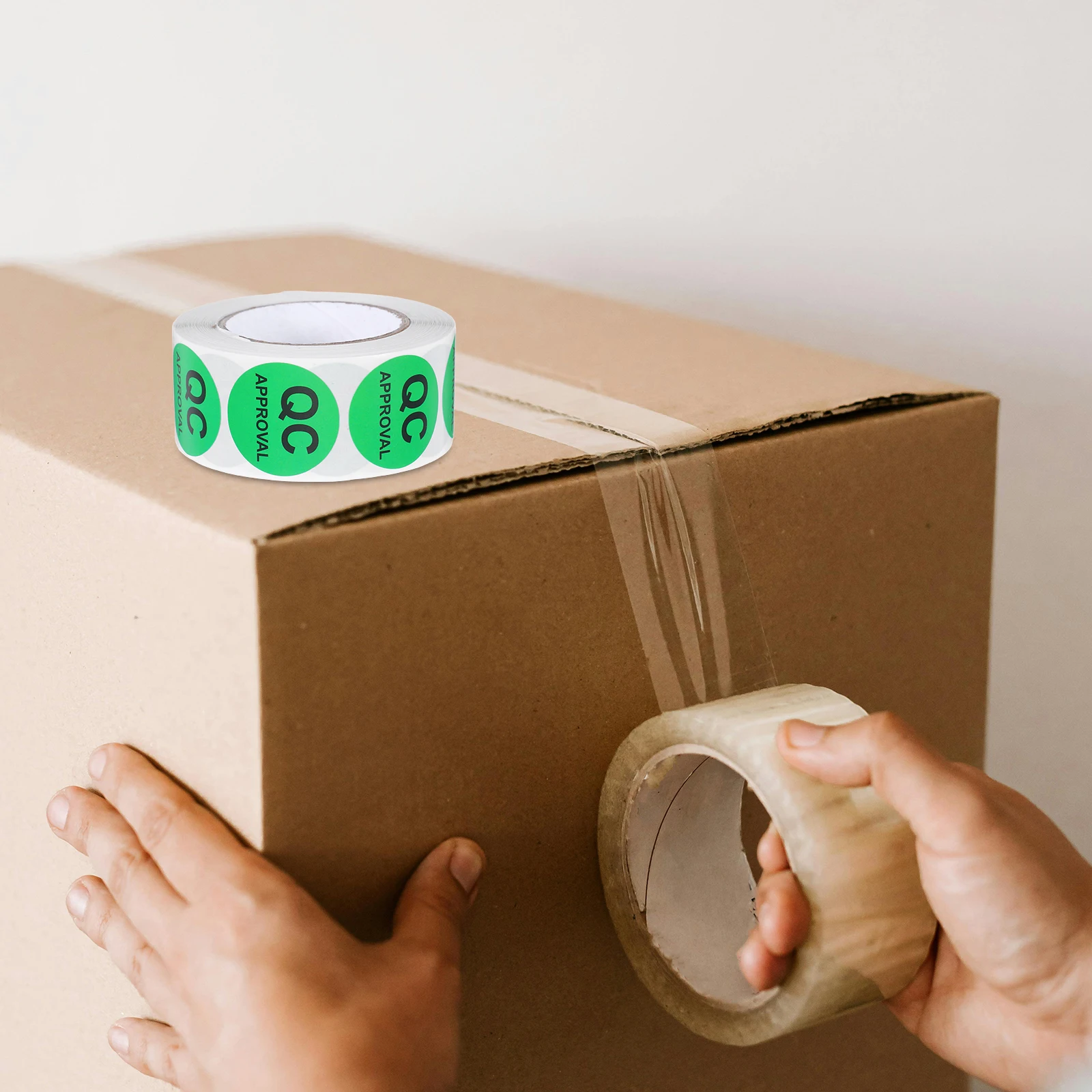 

1 Roll Round Qc Labels Testing Black Text Warehouse Production Quality Inspection Inventory Shipping Coated Paper Self