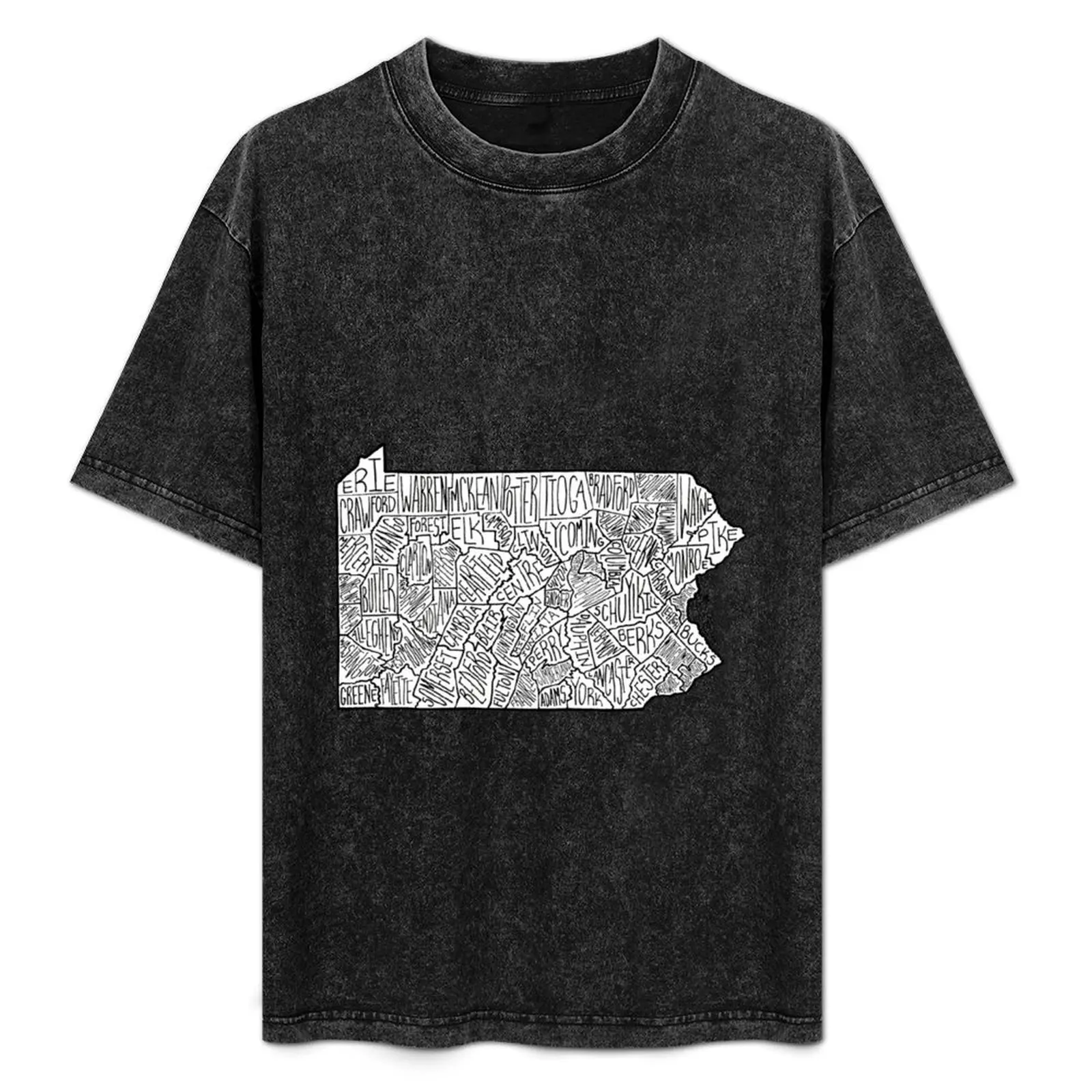 

Pennsylvania Map T-Shirt anime summer top anime shirts men