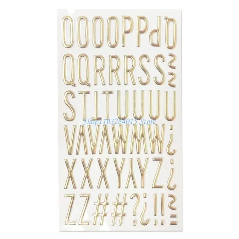 

R6FF Золотая блестящая наклейка с буквами и цифрами, 3D металлическая наклейка с буквами для скрапбукинга, наклейка с большой