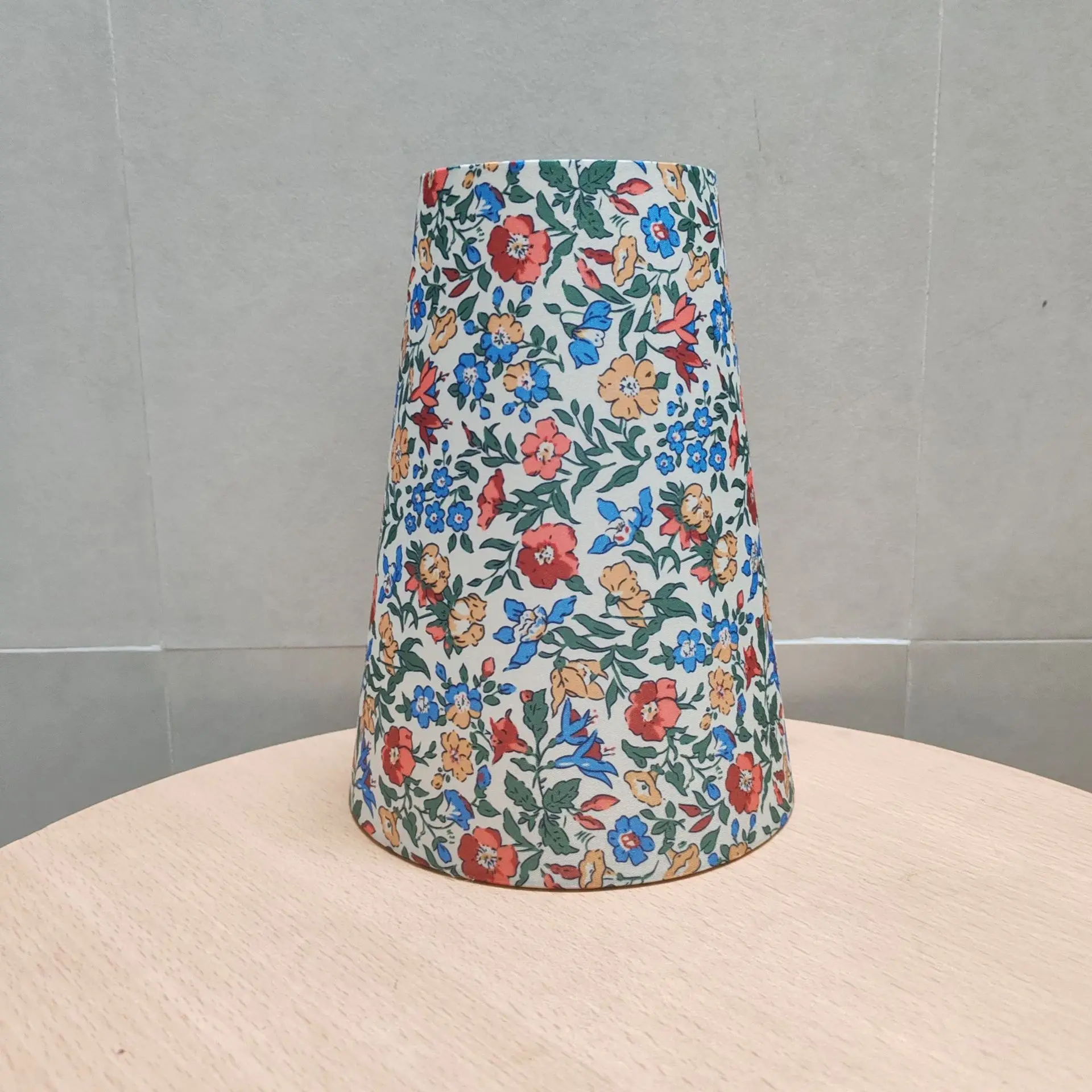 Floral fabric bedside lamp shade 9x15x20 Garden style ins retro E27 lamp accessory shade shell