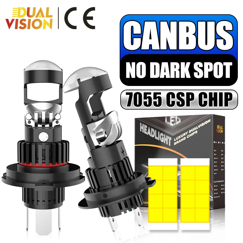 

1000 Вт H7 H11 H8 Светодиодный объектив для проектора 7055 CSP Canbus 2 шт. Bi Led 9005 HB3 9006 HB3 Мини-объективы LHD Дальний ближний свет Автоматическая лампа 12 В 24 В