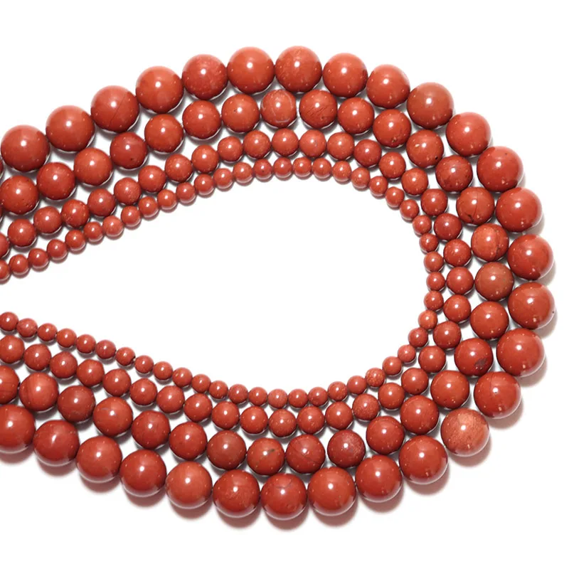 4/6/8/10mm Real Natural Red Coral Stone Beads For Jewelry Making Smooth Loose Beaded DIY Armband Necklace Earring Bag Wholesale