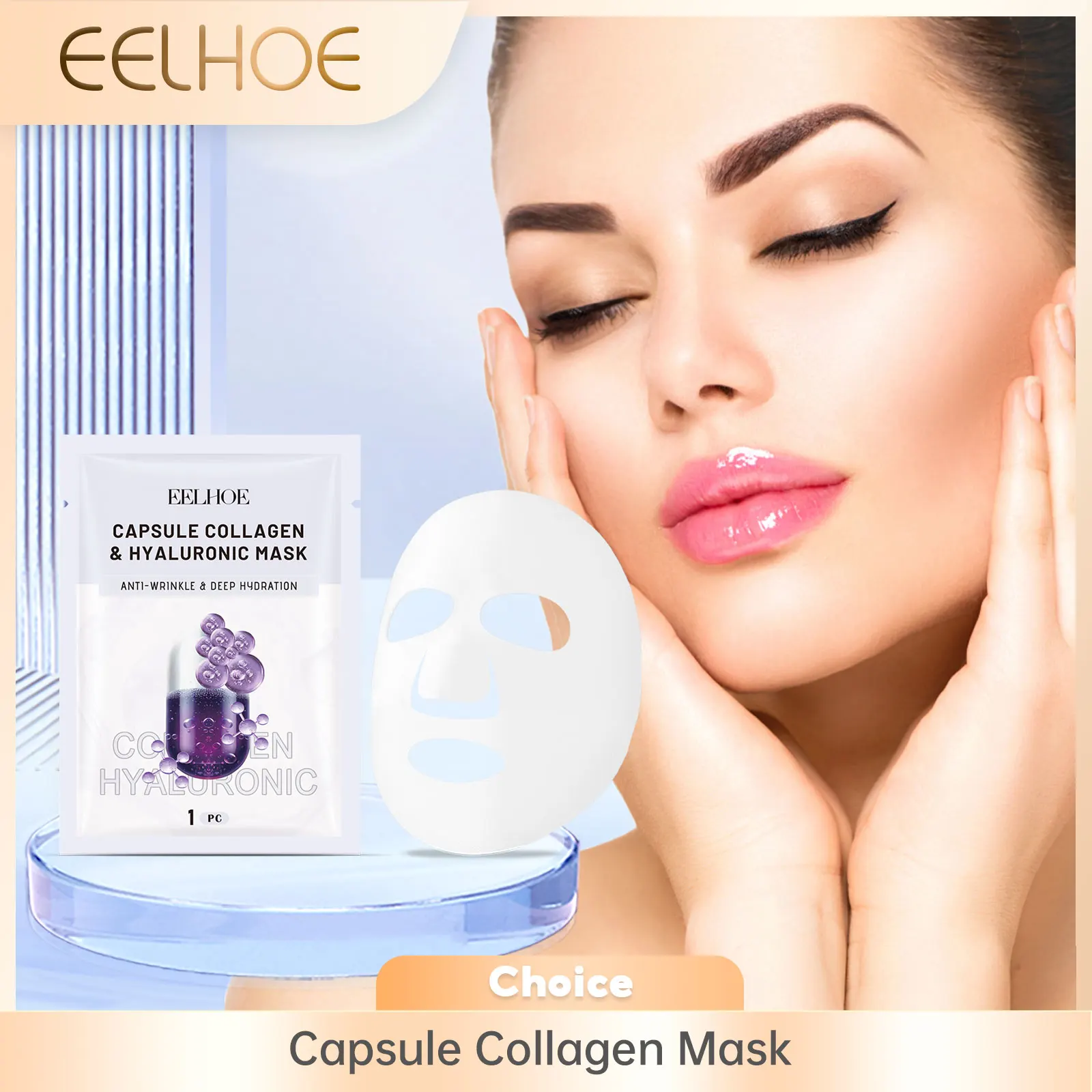 

Capsule Collagen Face Mask Deep Skin Hydration Anti Wrinkles Firming Skin Elasticity Shrink Pores Centella Hyaluronic Acid Mask