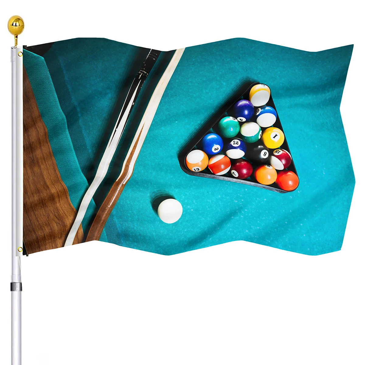 Billiard Pool Balls Pattern Flag Snooker Contest Entertainment Game Decorative Flags Banners with Brass Grommets for Men Gifts