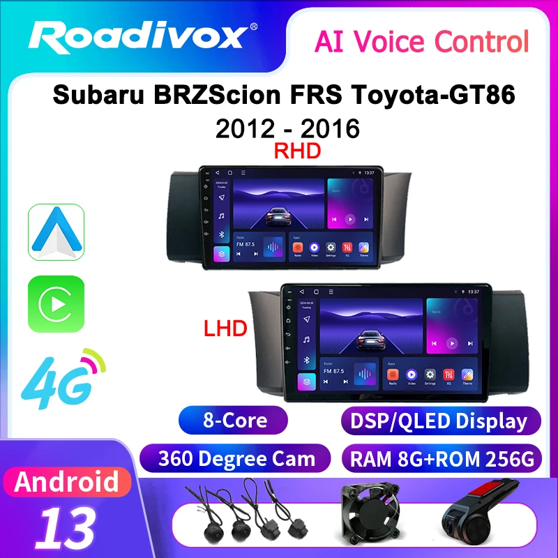 

roadivox Android car radio for Subaru BRZScion FRS Toyota-GT86 LHD 2012 2016 video Multimedia Player tape recorder carplay