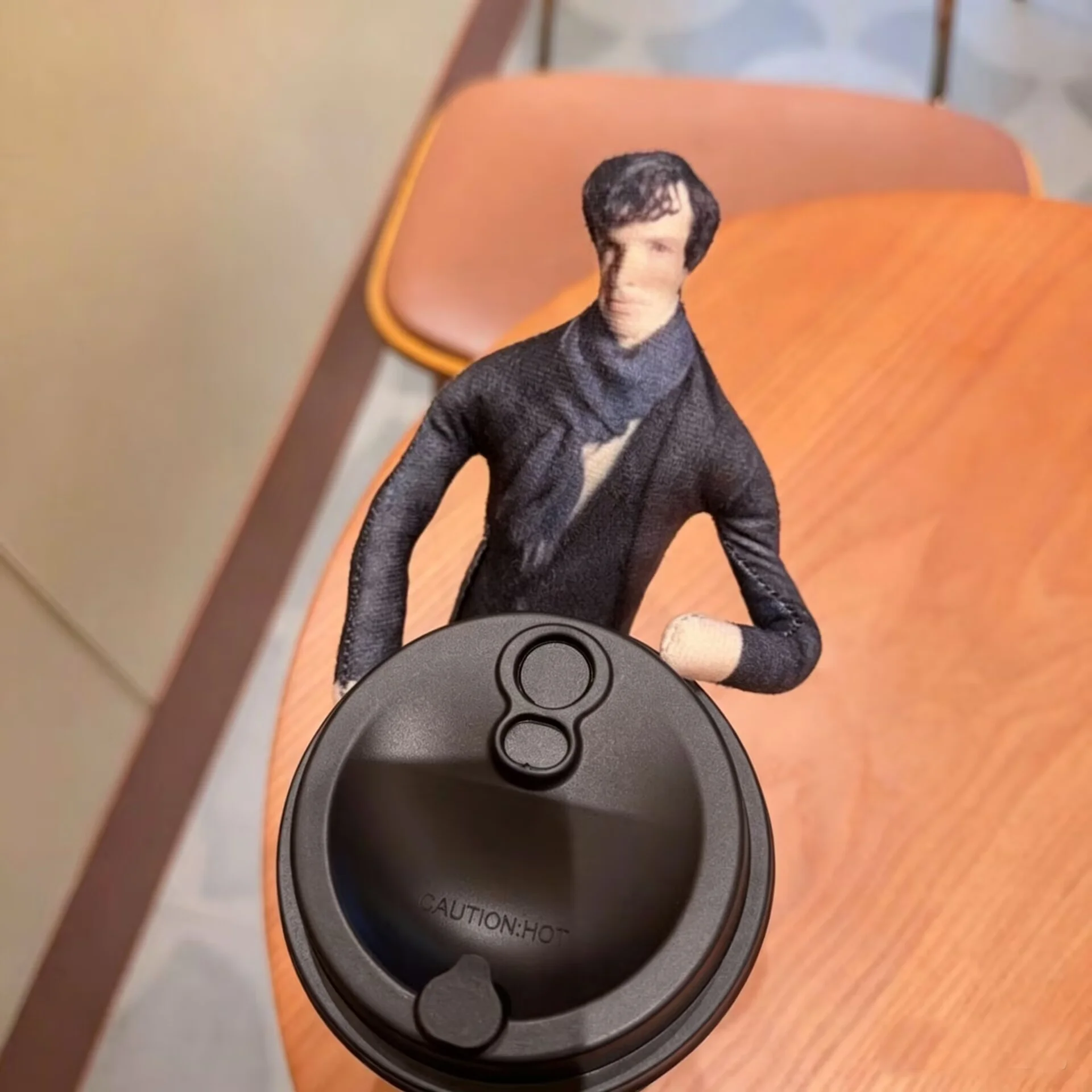 28cm Sherlock Holmes Anime Movable Stuffed Doll With Abstract Body Wire Skeleton Cosplay Halloween Dolls Prop Hand-made