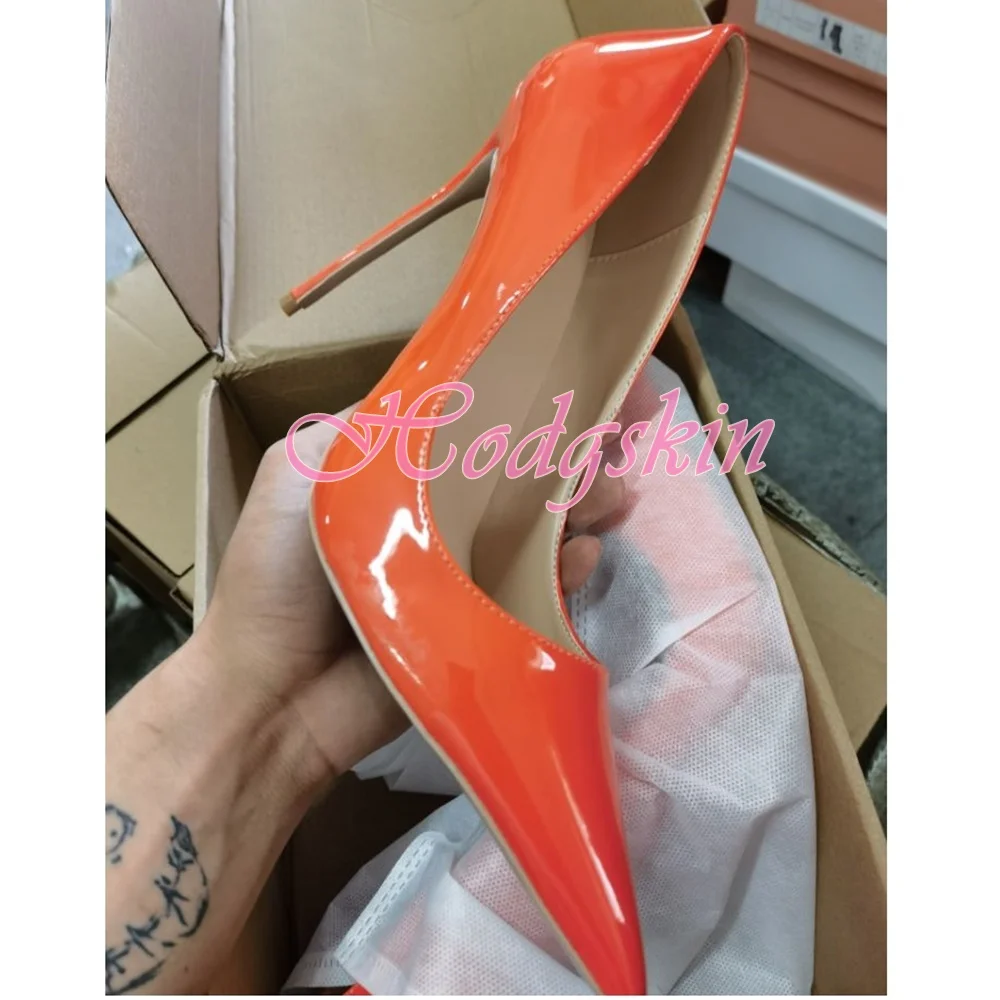 Décolleté poco profonde in pelle verniciata scarpe eleganti da donna tacchi a spillo con punta a punta décolleté Concise moda colori personalizzati