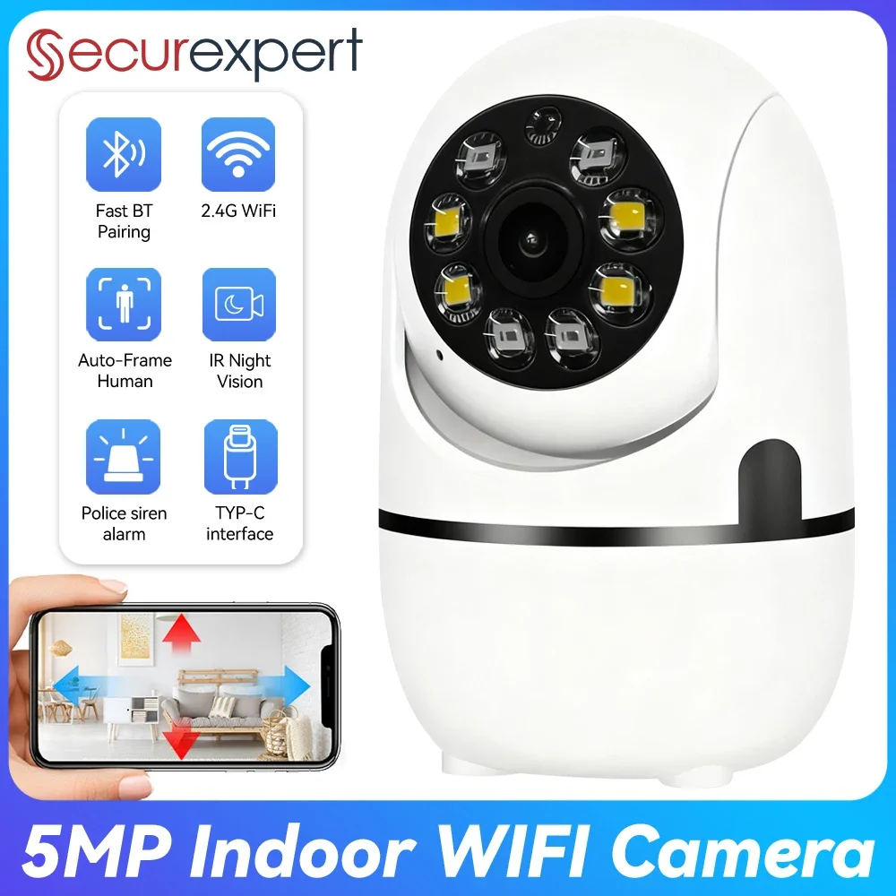 

ПЕГАТАХ 2К 360 ° PTZ-камера для домашней безопасности с автоматическим отслеживанием, ИИ-детектором человека, ночным видением и видеонаблюдением O-Kam Pro