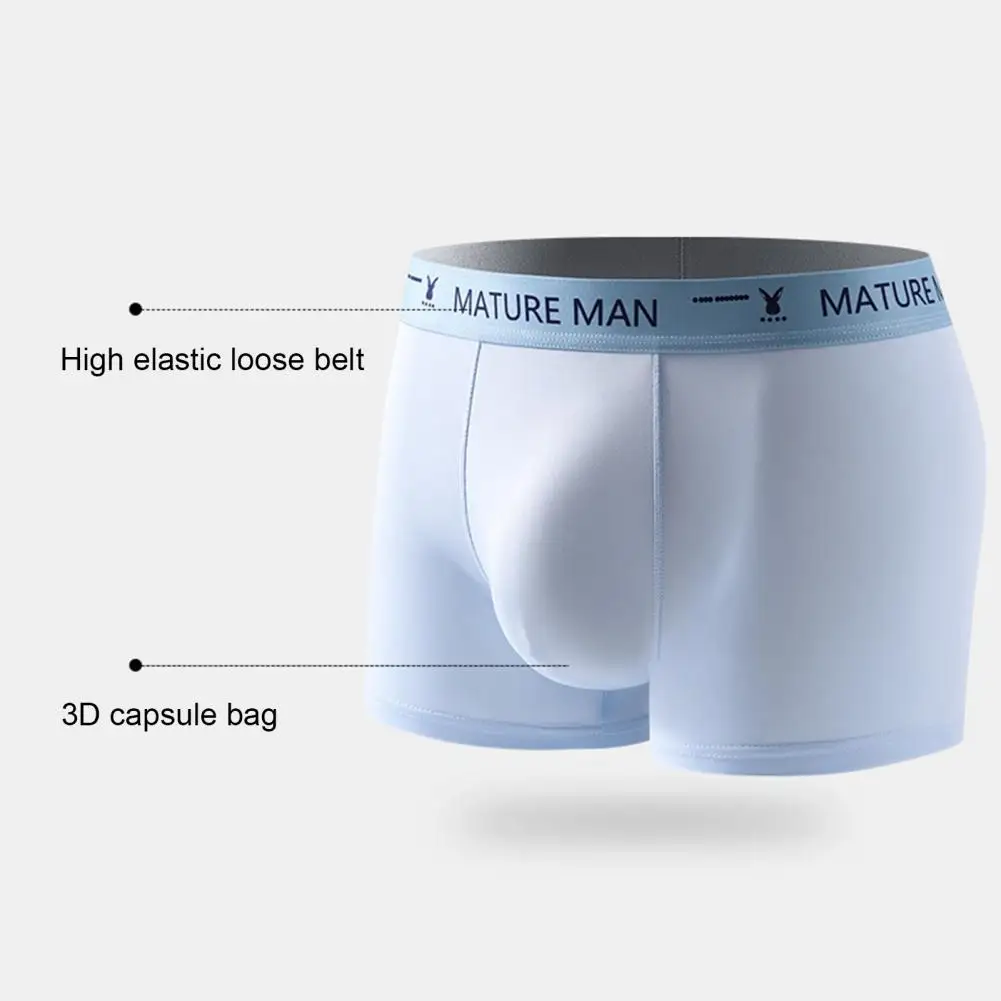 

Seamless Thin Shorts Briefs Solid Color Underwear Men's High Waist Ice Silk Seamless Boxer Briefs with Quick Drying for Ultimate