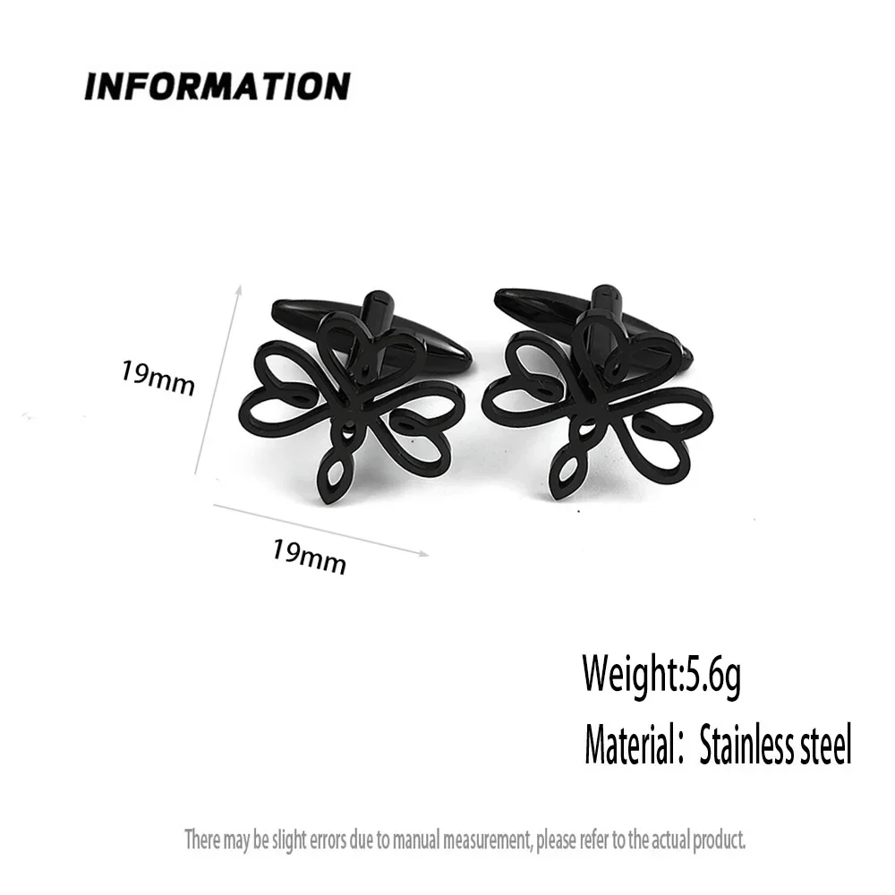 남성용 패션 하트 커프스 단추, 스테인레스 스틸 곤충 커프스 링크, 다기능 쥬얼리 액세서리, 남자친구 선물