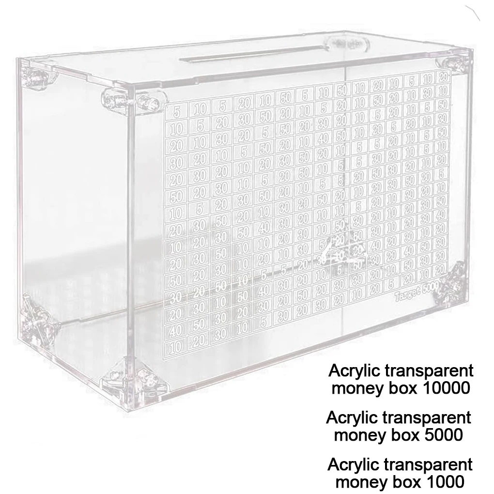 Transparent Money Box With Counter Clear Acrylic Savings Challenge Box For Savings Goal 5000 23 15