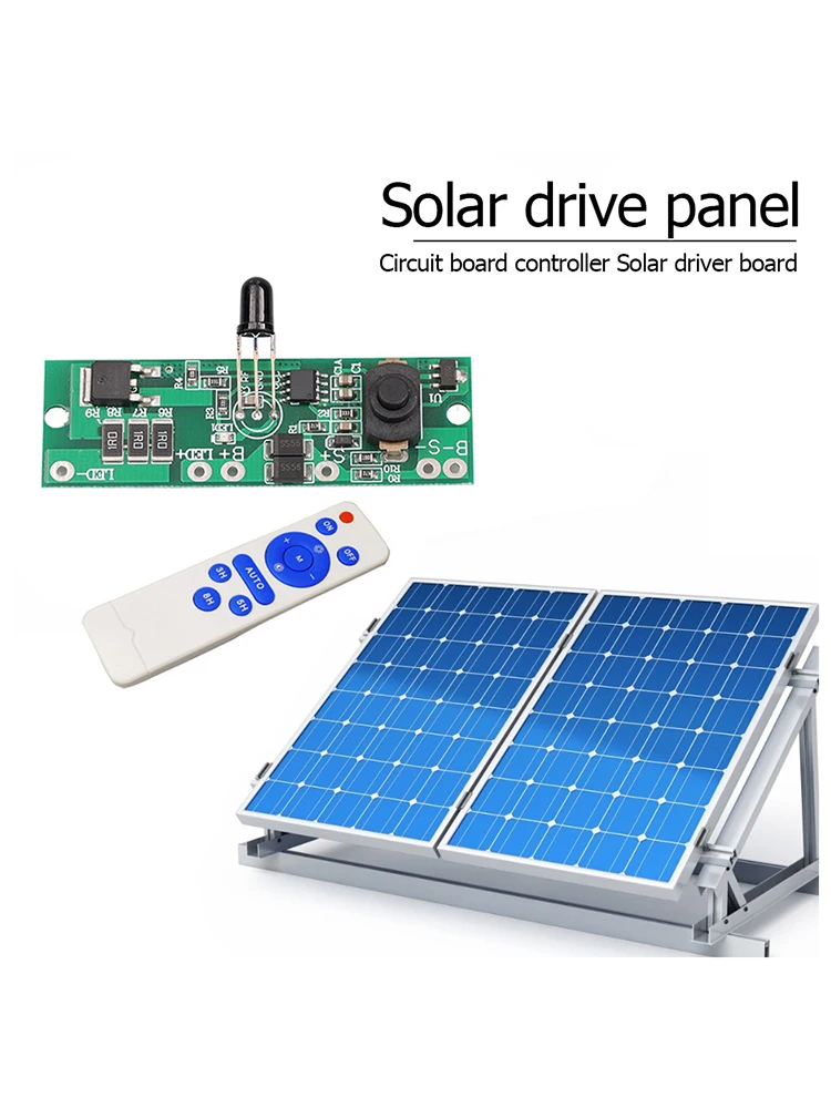Long Light Solar Powered Lamp Panel with Remote Control Circuit Panel Board Automatic Power Reduction 3.2v/3.7v