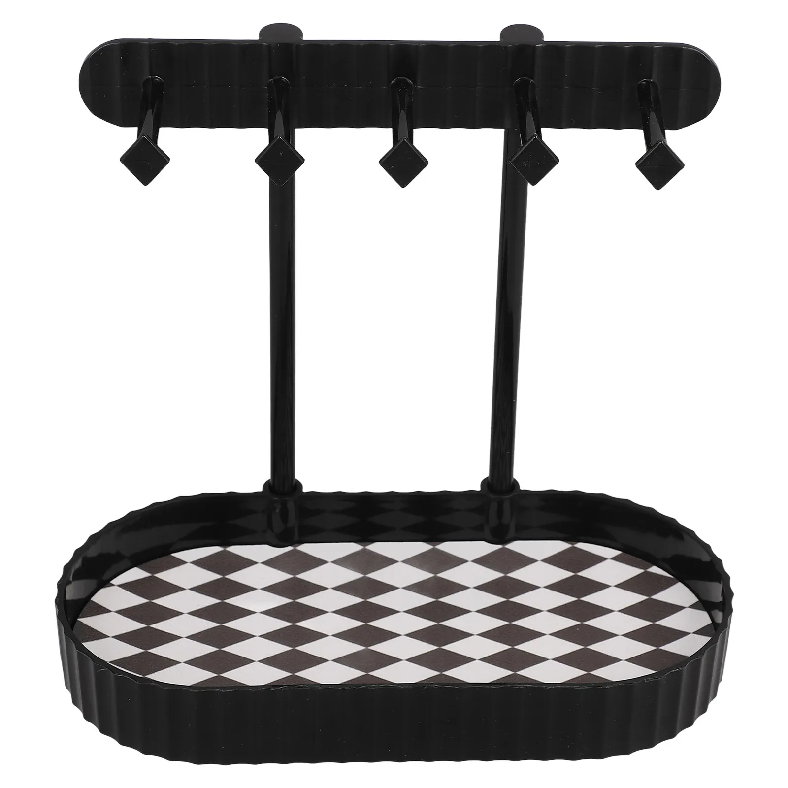 Jewelry Organizer Tabletop Jewelry Stand Black Necklace Holder Ring Tray Small Tower Storage Rack for Earrings Bracelets
