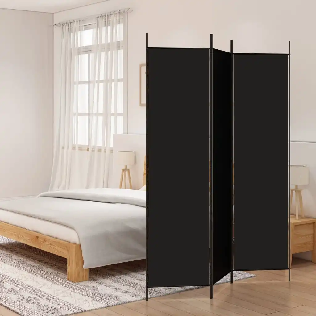 3-4-5-6-teiliger schwarzer Raumteiler 150x200 cm, Stoff-Sichtschutz, faltbarer Raumteiler, Heimdekoration für Teeraum, Büroräume