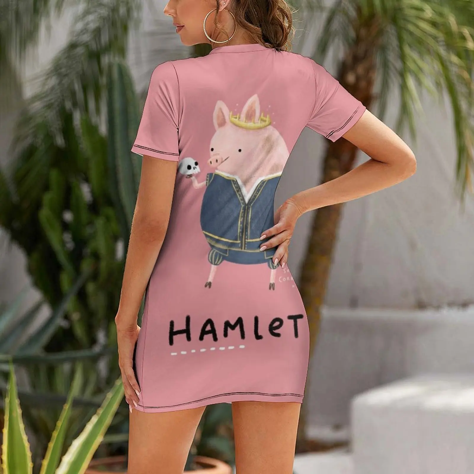 Hamlet Short Sleeved Dress women evening dress women dresses beach outfits for women elegant guest wedding dress