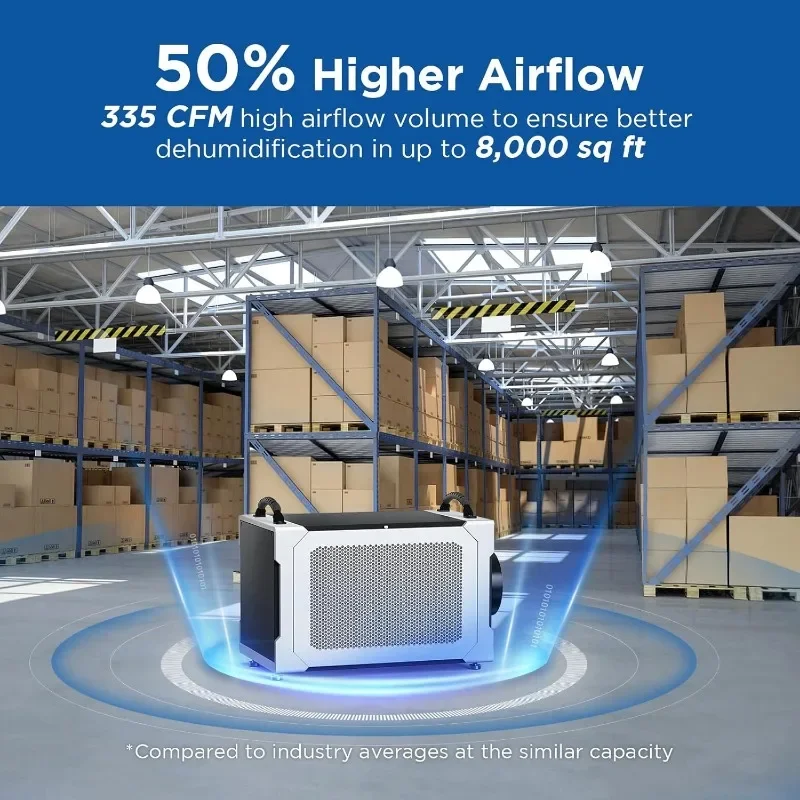 235 Pints Commercial Dehumidifier with Pump and Drain Hose, Crawl Space dehumidifier Basement, Industry Water Damage Unit