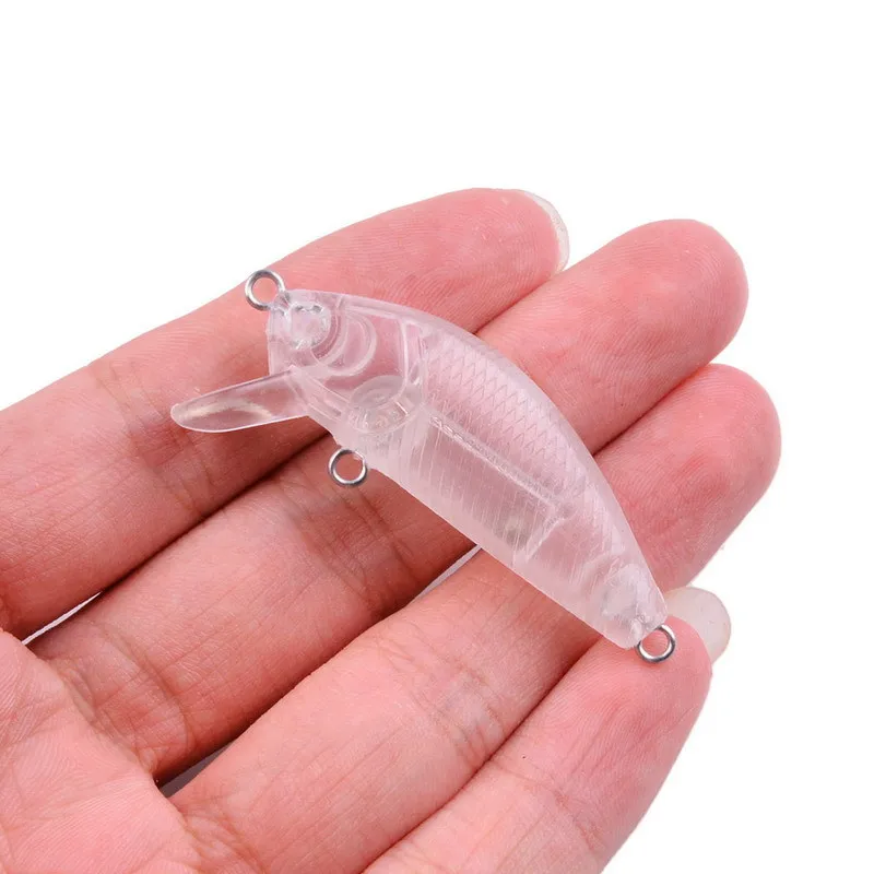 

New Hot Clear Unpainted Mini Minnow 5cm 3g Plastic Hard Lure Ultra Long Cast Lifelike Freshwater Bass Perch Hook Fishing Tackle