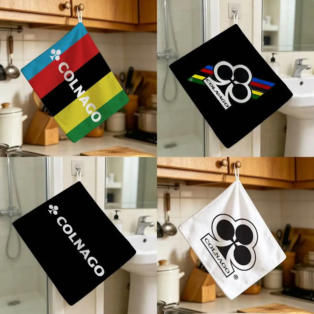 Racing C-ColnagoS Bicycle Logo Polyester Cotton Hanging Kitchen Towel Skin Friendly Hand Wiping Towel For Hotel Cafe Household