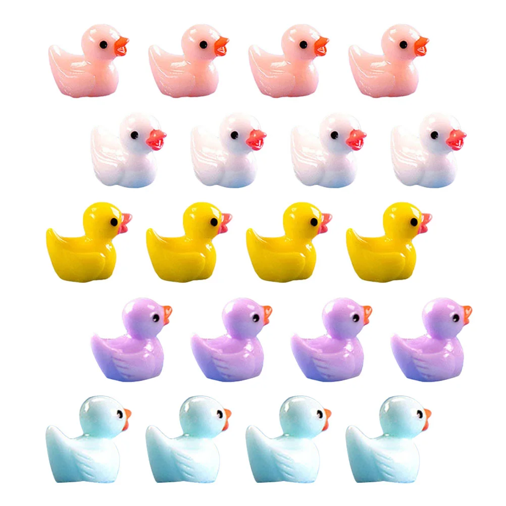 

50 Pcs Ducks Artificial Adorable Decor Miniature Charms Little Tiny Bonsai Resin