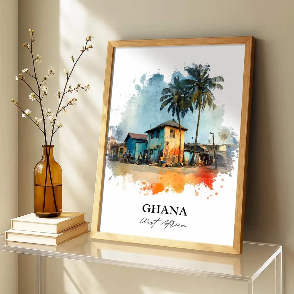 African Village Travel Painting Calligraphy Canvas Poster Art for Bedroom Living Room Home Decor Wall Decoration Decals Gift