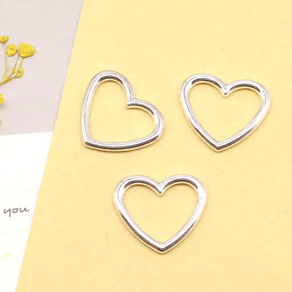 5pcs 23x27mm Skeleton Peach Heart Connector Man Pendant Diy Craft Ladies Jewelry Antique Silver Color