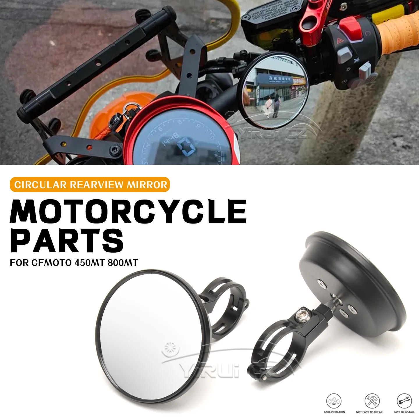 

Вспомогательный ретровизор для слепых зон мотоцикла для CFMOTO 450MT 2024 800MT Espelho Convexo Espelhos de grande angularpara 800mt 450MT