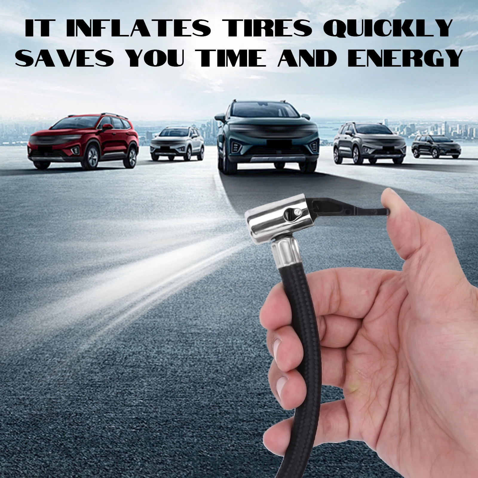 150PSI Car Air Pump with Pressure Gauge Built-In LED Light Pump Wireless Air Compressor Inflatable Pump Electric Tire Inflator