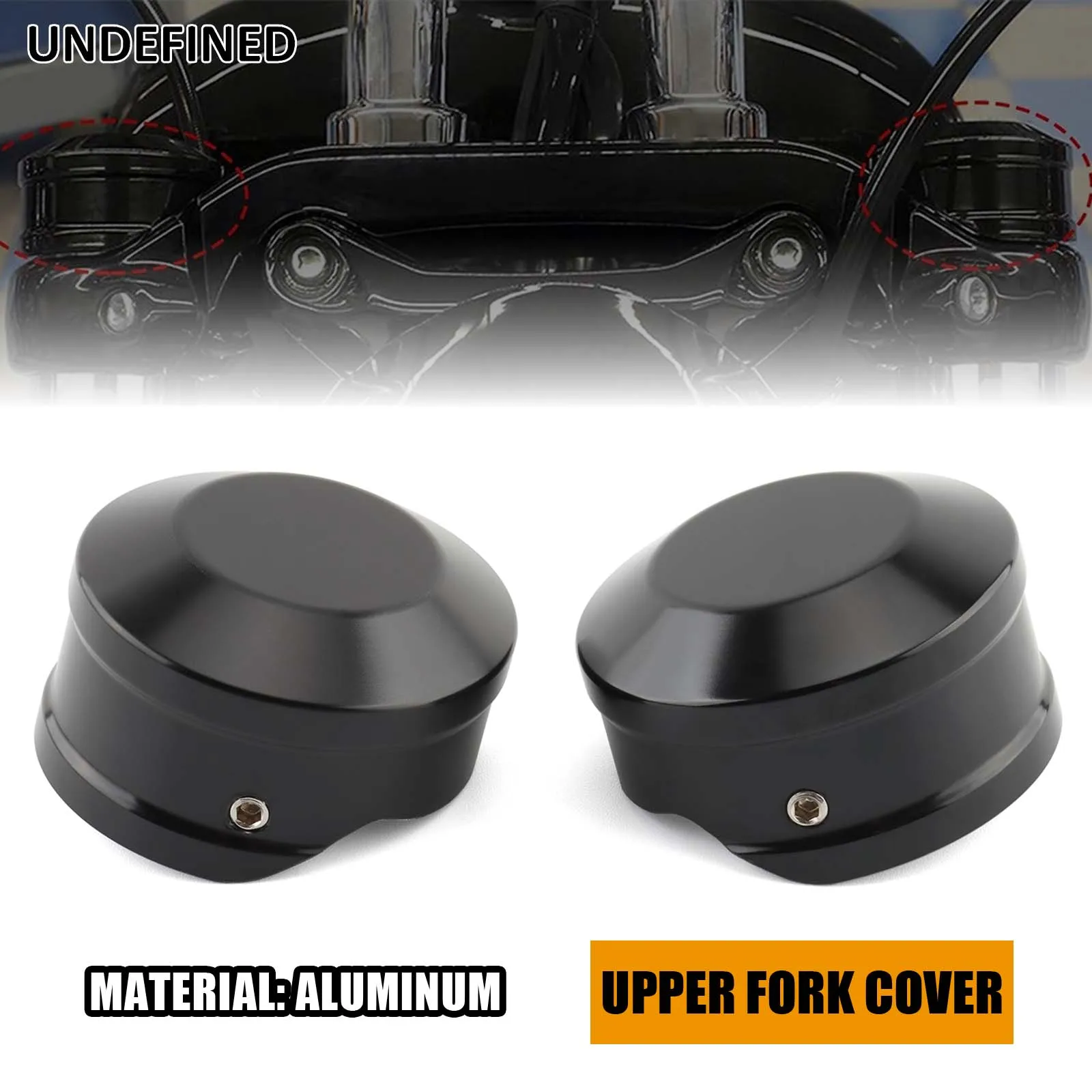 

Motorcycle Upper Fork Stem Covers Nut Caps for Harley Softail Breakout FXBR FXBRS 2018-2024 2020 2021 2022 2023 Black Aluminum