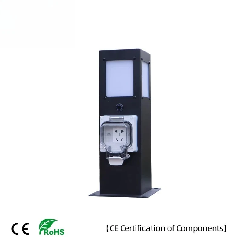 IP66 Waterproof Garden Electrical Pedestal 304SS 16A Socket with Protecting Cover for Outdoor Yard Patio Power Outlet Column CE