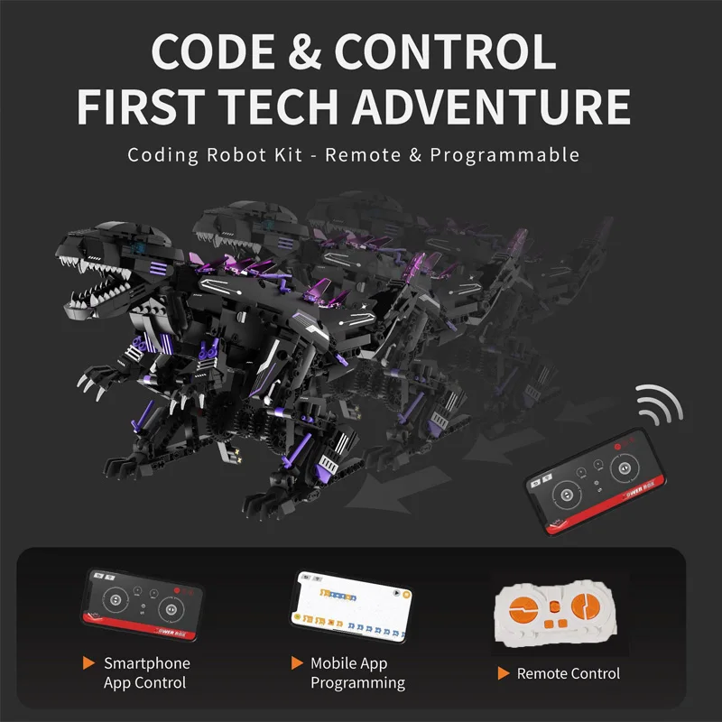 

935pcs 5in1 Mechanical Beast Model Building Blocks Programmable APP Remote-Controlled Assembly DIY Toys MOC Bricks Holiday Gifts