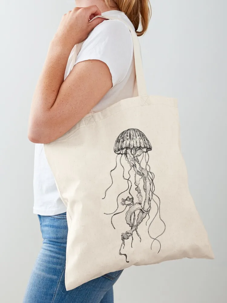 Jellyfish Tote Bag large tote bag custom canvas bag custom fabric Women's shopper Canvas Tote