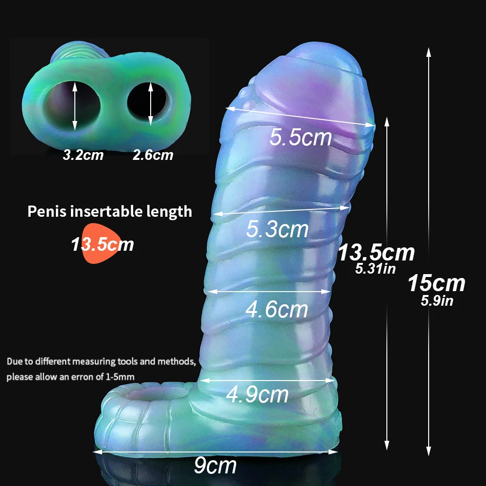 YOCY Luminous Monster Penis Sleeve Soft Silicone Flexible Cock Sheath Sex Toy For Men G-Spot Vaginal Anal Stimulator