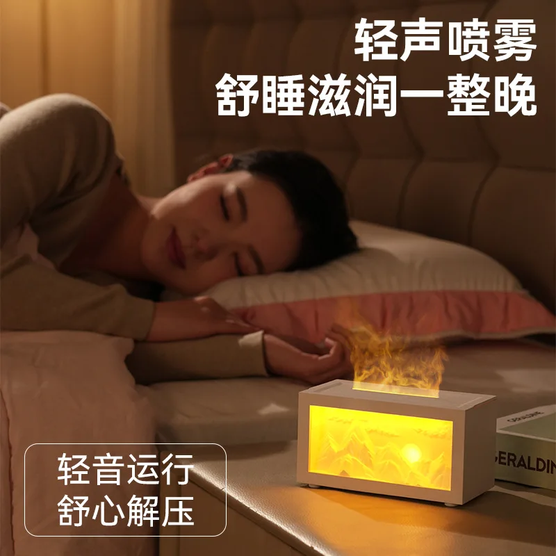 Aromatherapy Diffuser Decorative Creative Fireplace Gift Box Birthday Gift for Girls, Practical Mood Night Light Humidifier