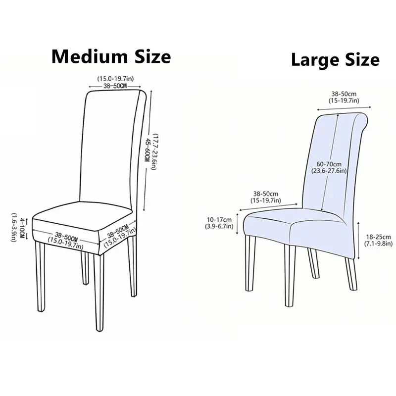 Plus Size Waterproof Dining Room Chair Covers High Back Large Kitchen Desk Chair Case Adjustable Seat Cover for Banquet Home