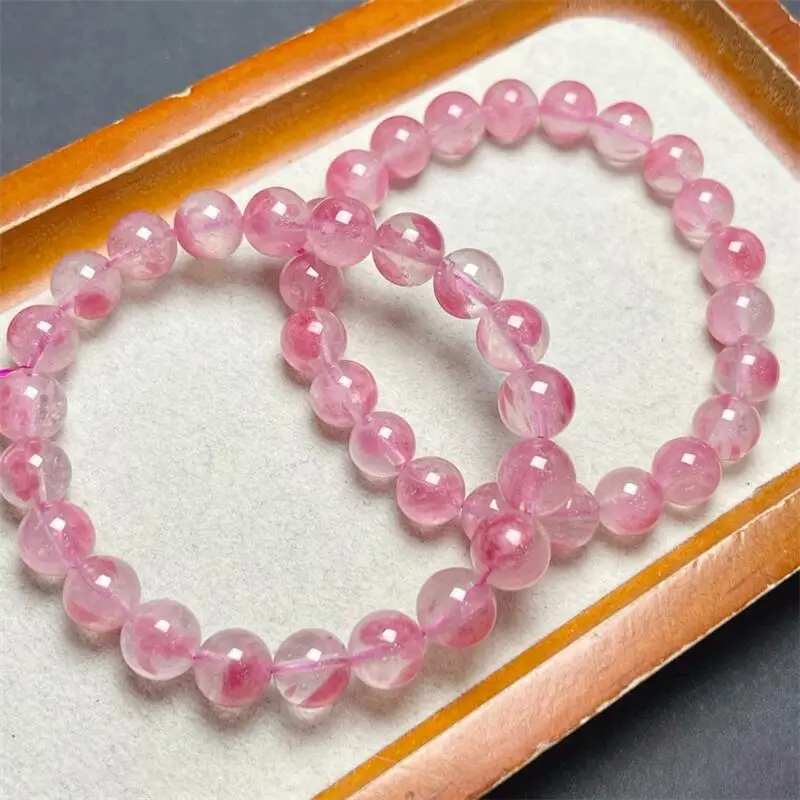 7/8/9/10MM Natural Rhodonite Bracelet Charms Handmade Fortune Energy Bangle Mineral Woman Amulet Jewelry Gift 1PCS