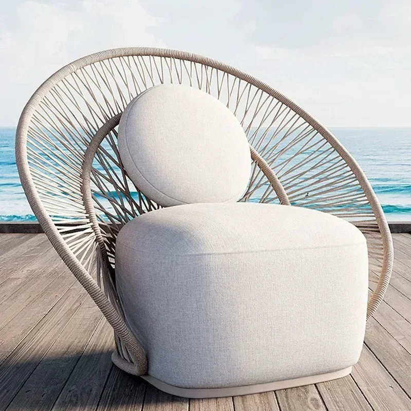 

JC Outdoor Sofa, Garden Furniture, Nordic Outdoor High-end Rattan Chair, Rattan Leisure Bed, Round Bed, Aluminum Alloy