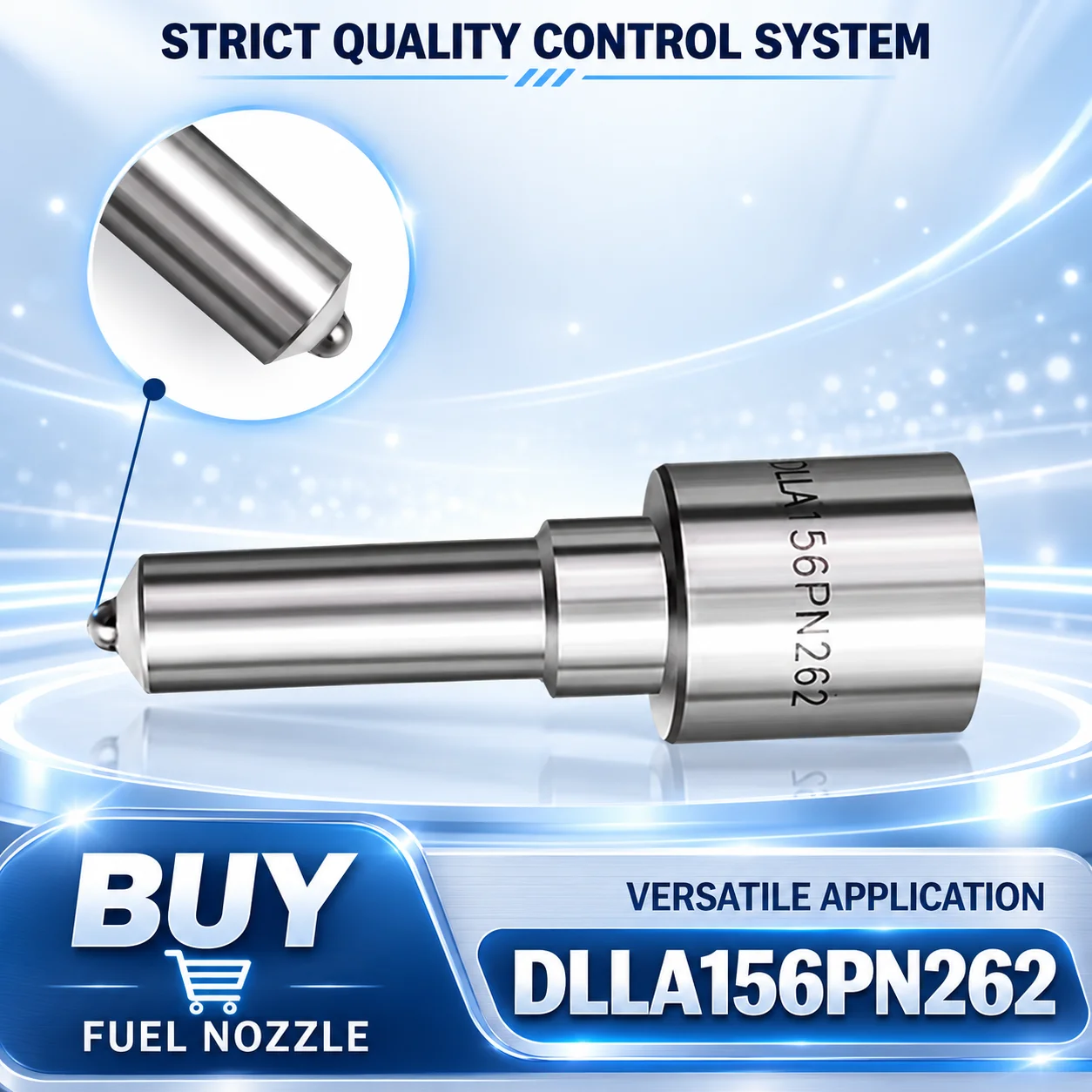 DLLA156PN262 Flat Head White Needle Diesel Fuel Injector Nozzle For Fine Atomization And Precise Engine Fuel Distribution.LJ1030