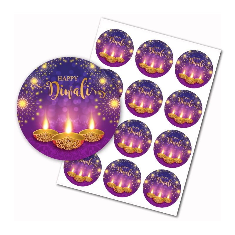 Glückliche Diwali-Party-Aufkleber, Light Festival Party-Geschenkdekorationen – Detail 6