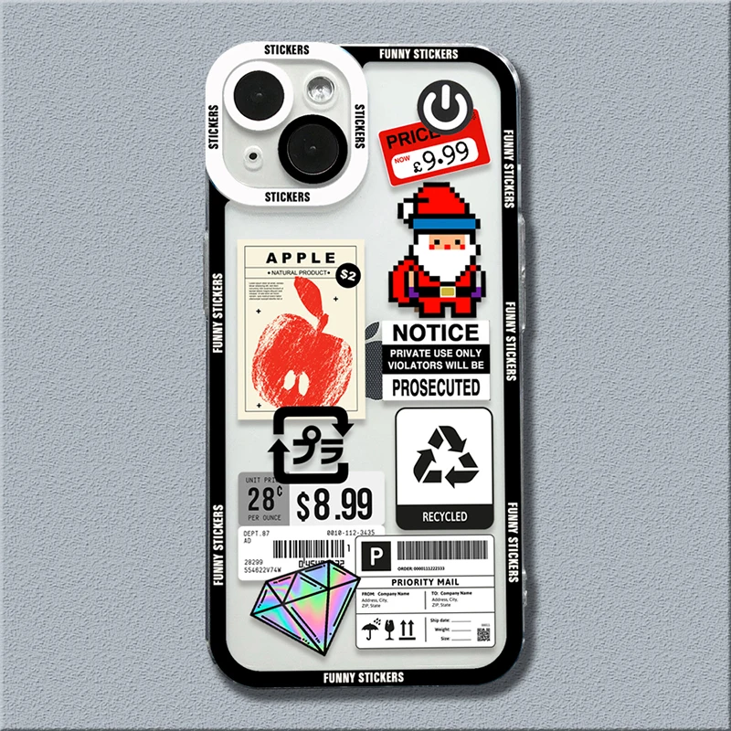 Mix Labels Adesivos estéticos, capa macia, capa de telefone clara para Xiaomi Mi 13 12 11 Lite 5G 14 13T 12 Poco F5 X5 X3 Pro