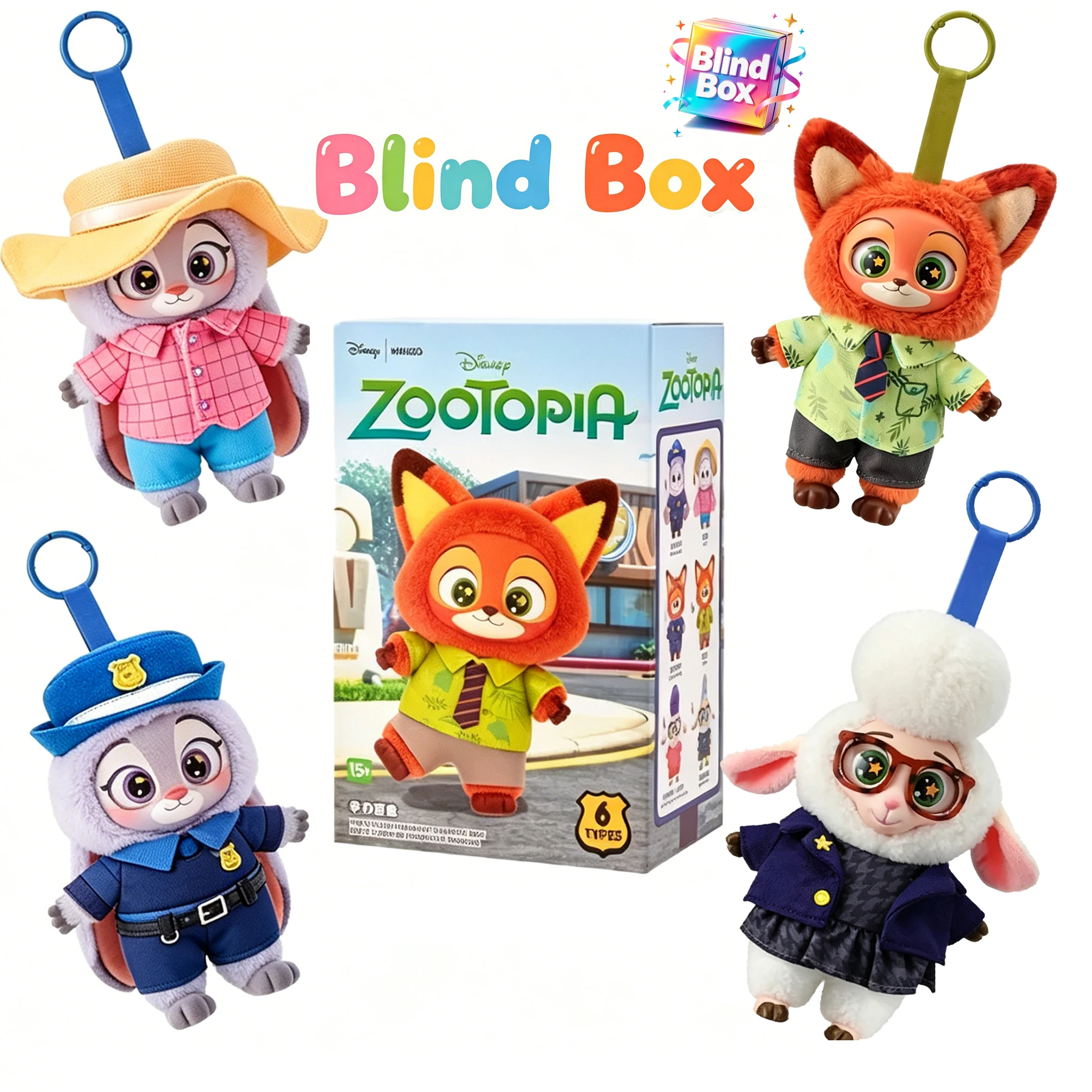 

High Quality Zootopia Series Blind Box Judy Nick Vinyl Plush Cartoon Character Pendant Trendy Toys Box Birthday Gifts for Kids