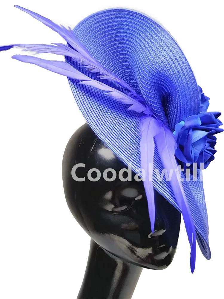 New Cocktail Flower Fascinator Hat Formal Dress Women Fashion Pillbox Fascinators Hats Hair Clip Derby Ladies Feather Headpiece