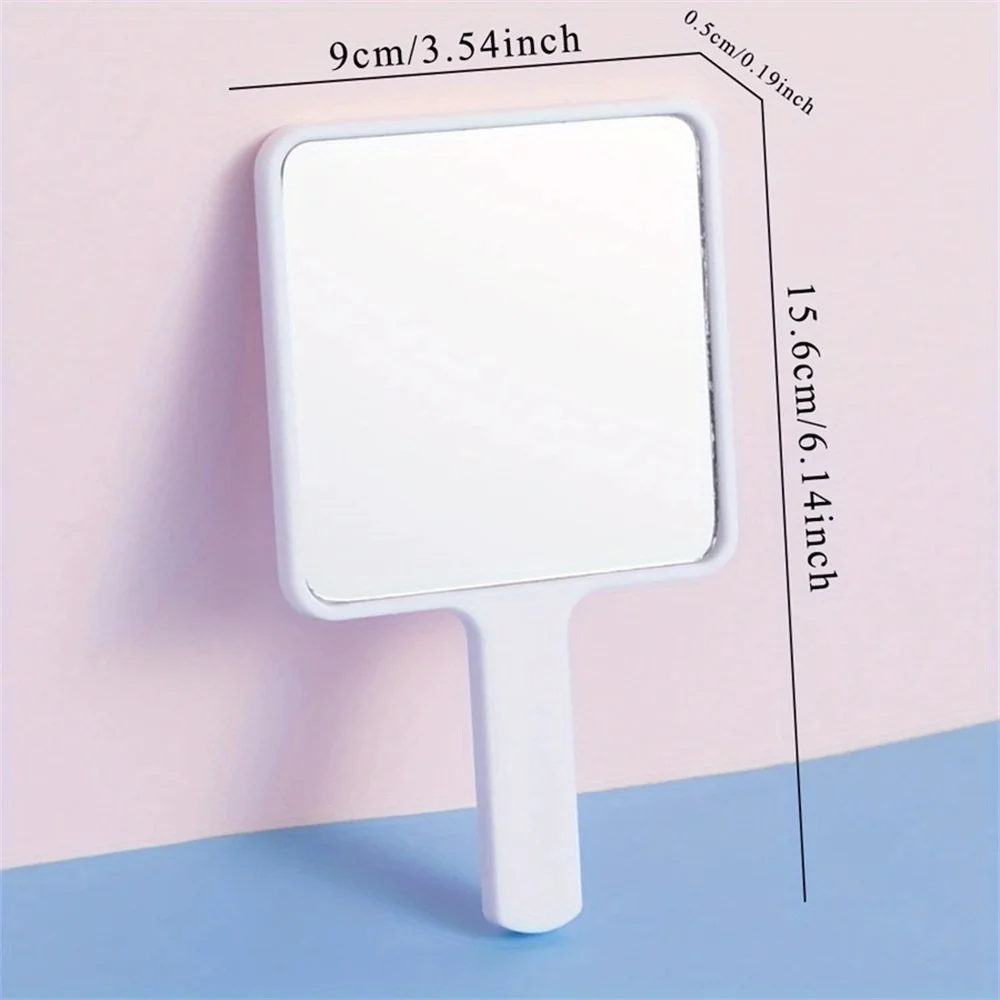 Personalisierter Namensspiegel mit Griff, tragbarer Kosmetikspiegel, leichtes Touch-Ups-Werkzeug, personalisiertes Regenbogenmuster