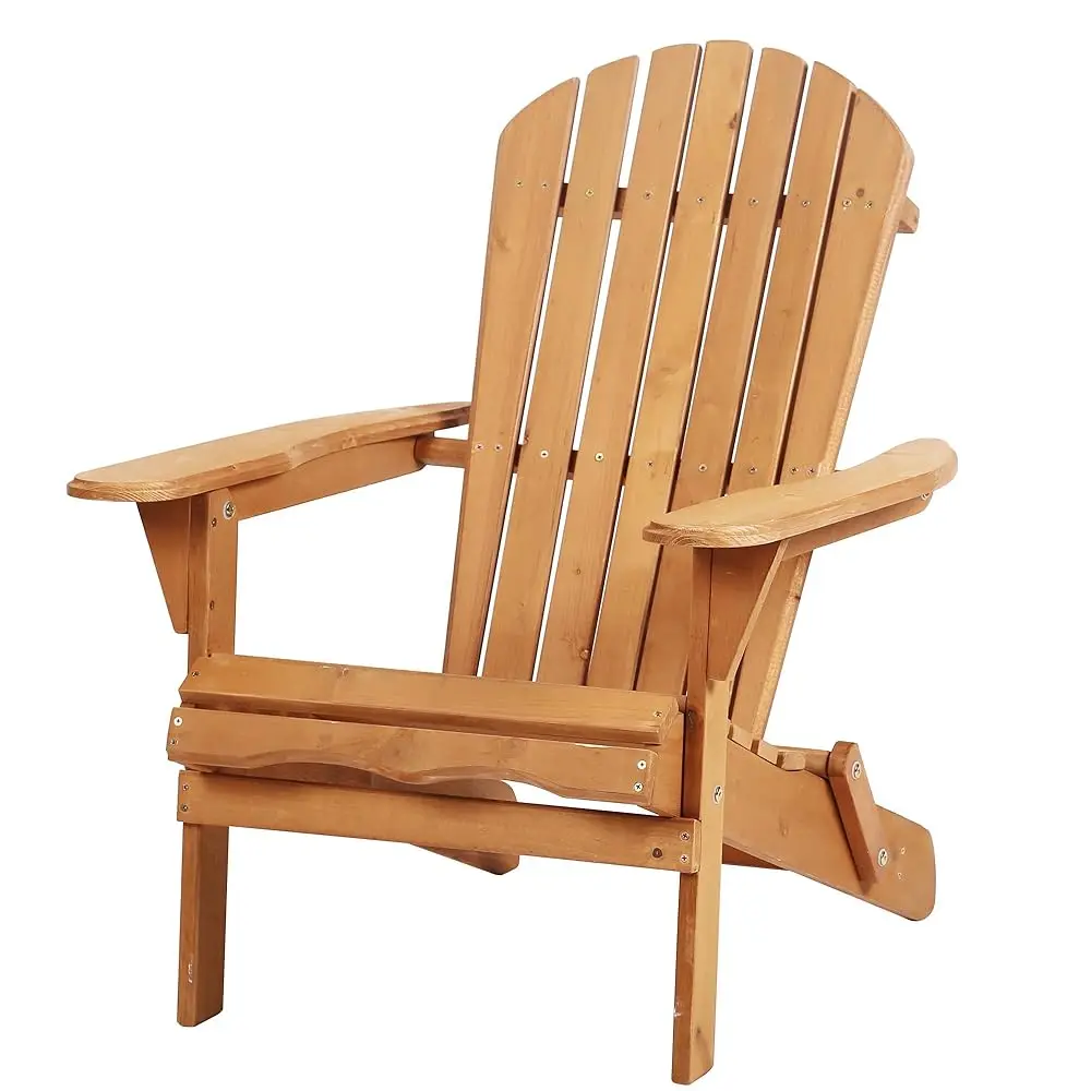 

Folding Adironda Chair Weather Resistant Wooden Lounger Chair Half Pre-Assembled Patio Fire Pit Chair With Sturdy Construction