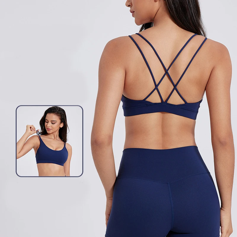 

nylon fabric soft Women Fitness Gym Yoga padded Bra Tight Sport Top Comprehensive TrainingUnderwear Tight With Chest Pad