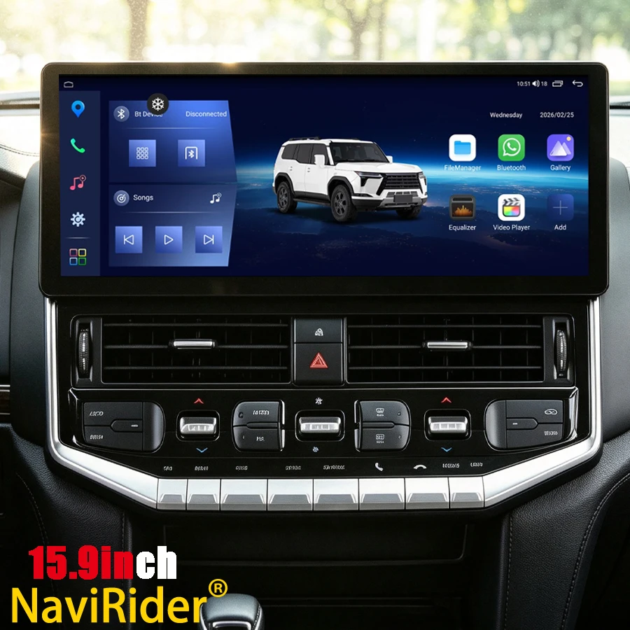 Upgrade 15.9Inch Android 15 Car Multimedia Player Car Radio For Toyota Land Cruiser LC200 LC300 2007‑2021 High‑end Trim Stereo
